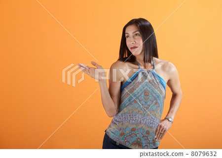 Woman with Hand Up 8079632