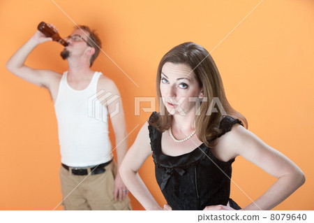 Unhappy Wife with Drunk Husband Unhappy Wife with Drunk Husband 8079640