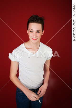 Happy 1950s Cool Man With Cigarette Happy 1950s Cool Man With Cigarette 8079665