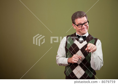 Nerd Man Pointing Index Finger Nerd Man Pointing Index Finger 8079759
