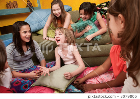 Excited Girl With Friends 8079806