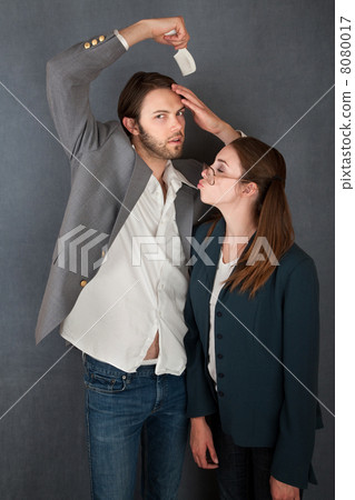 Woman Tries to Kiss a Man Woman Tries to Kiss a Man 8080017