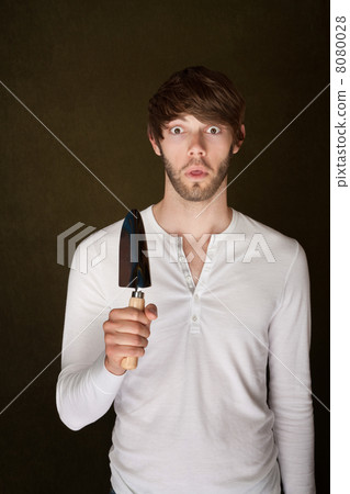 Shocked Man With Trowel 8080028