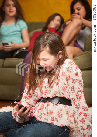 Happy Girl Listening To Music 8080061