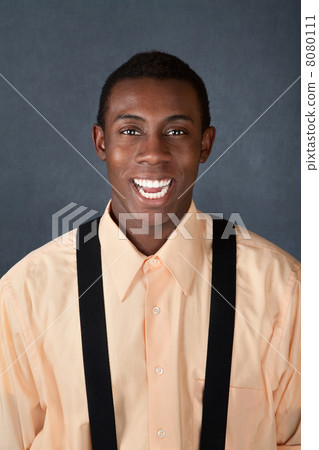 Laughing Man Wearing Suspenders 8080111