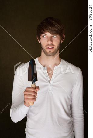 Sneaky Man Holding Trowel 8080224