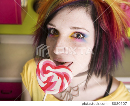 Alternative Girl with a Heart Lollipop 8080307