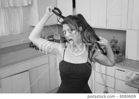 Woman Pulls Her Hair Woman Pulls Her Hair 8080609