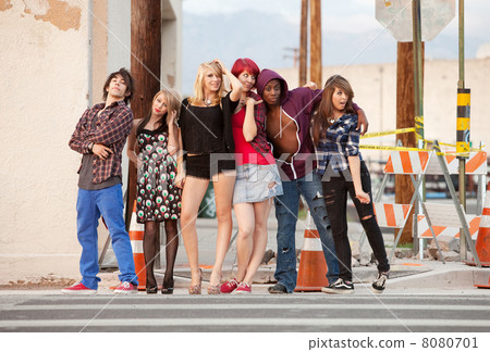 Young punky teen group photo Young punky teen group photo 8080701