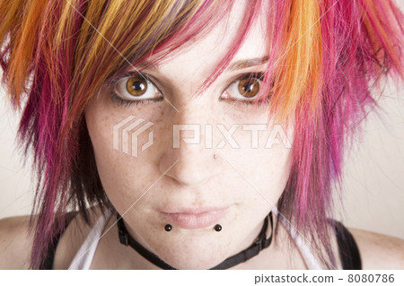 Punk Girl with Brightly Colored Hair 8080786