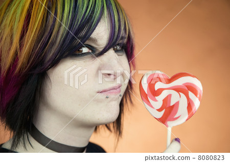 Alternative Girl with a Heart Lollipop 8080823