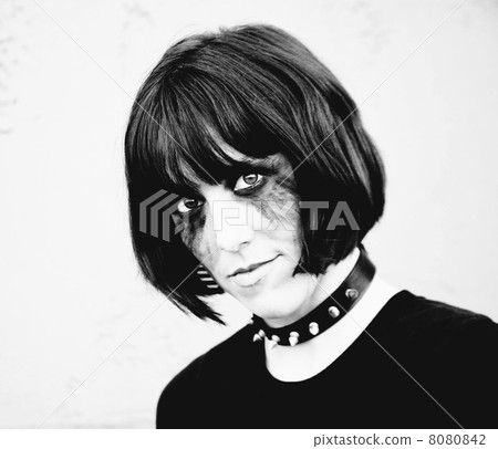 Alternative Girl with a Runny Makeup 8080842