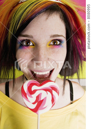 Alternative Girl with a Heart Lollipop 8080995