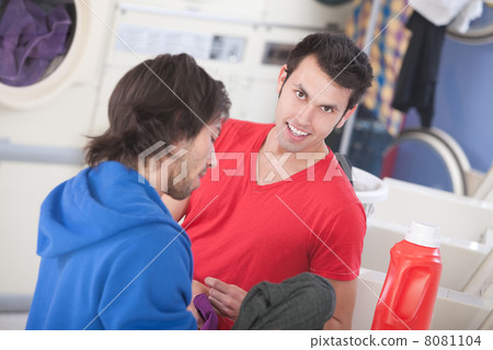 Smiling Man In Laundromat Smiling Man In Laundromat 8081104