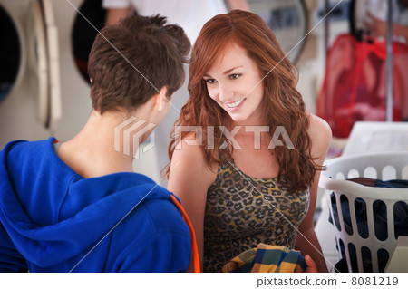 Flirting Laundromat Couple 8081219
