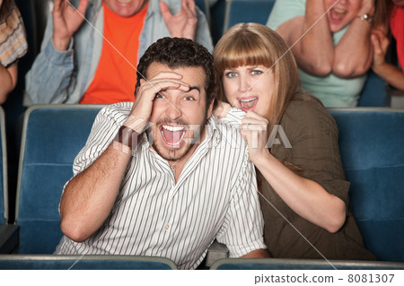 Frightened Couple in Theater 8081307