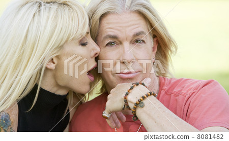 Woman kissing a man 8081482