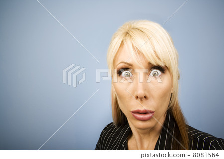 Businesswoman making a funny face 8081564