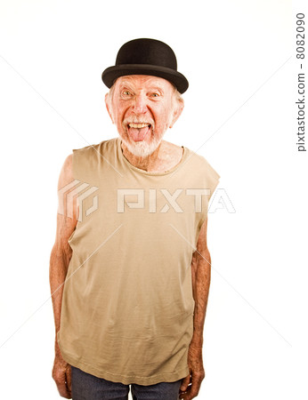 Crazy man in bowler hat 8082090