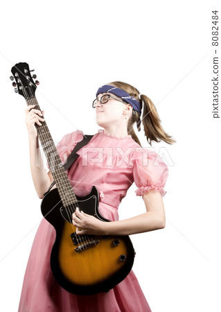Young Girl with a Rock Guitar Young Girl with a Rock Guitar 8082484