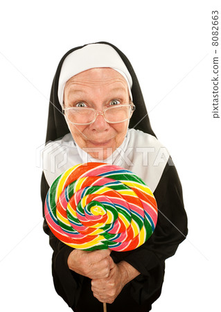 Funny Nun with Lollipop 8082663