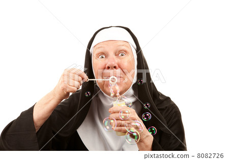 Funny Nun Blowing Bubbles 8082726