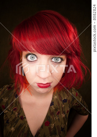 Punky Girl with Red Hair 8082824