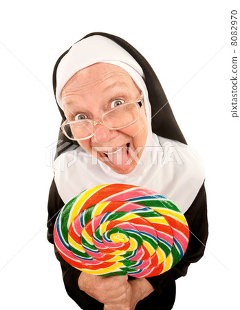 Funny Nun with Lollipop 8082970
