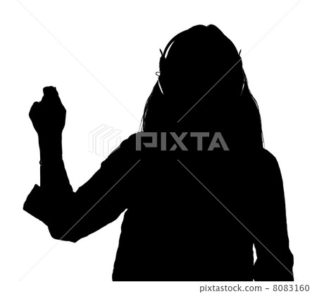 Silhouette of woman wearing headphones 8083160