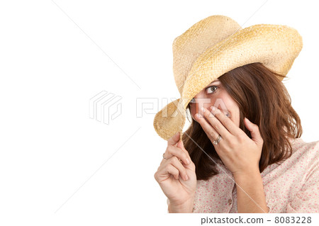 Pretty woman with cowboy hat Pretty woman with cowboy hat 8083228