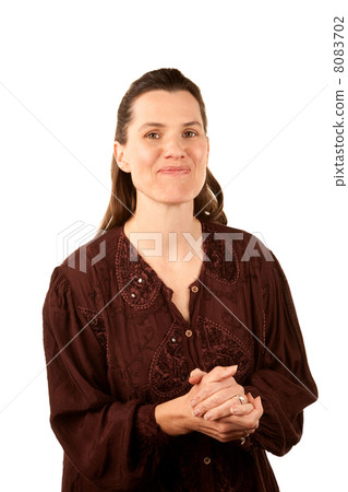 Pretty Woman in Brown Blouse Pretty Woman in Brown Blouse 8083702