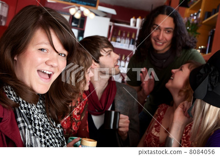 Friends in a coffee house Friends in a coffee house 8084056