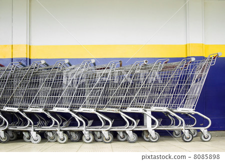 Line of Shopping Carts 8085898