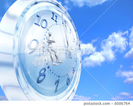Seated at 11:59 / Clock in blue sky 8086764