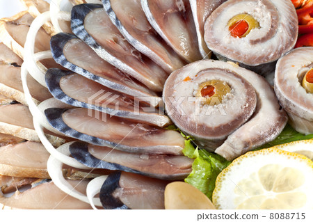 various sliced fish 8088715