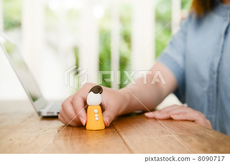 Having a clay doll 8090717