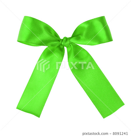 green festive tied bow made from ribbon green festive tied bow made from ribbon 8091241