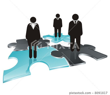 business team on puzzle field business team on puzzle field 8091817