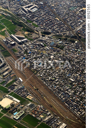 Aerial view of JR West Japan Kyoto General Operator near Kyoto Fukui city Aerial view of JR West Japan Kyoto General Operator near Kyoto Fukui city 8092565