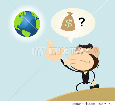 Gorilla Businessman Wanting to Make Money With Earth 8093069