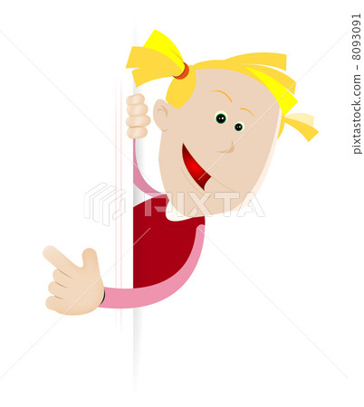 Young Girl Birthday On Blank Sign 8093091