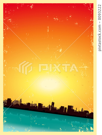 Grunge Summer Or Spring Vertical Urban Landscape 8093222