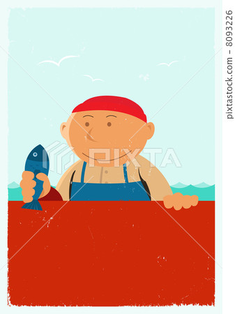 Vintage Fishmonger Poster Background Vintage Fishmonger Poster Background 8093226