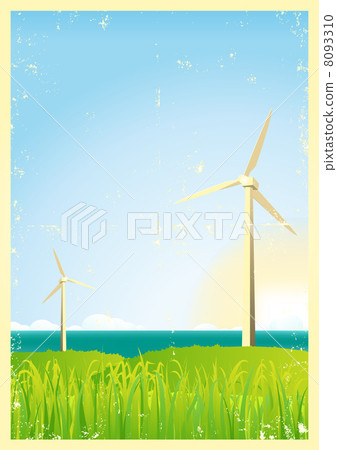 Grunge Windmills In The Ocean 8093310