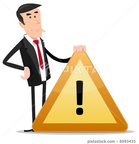 Businessman Warning Sign 8093435