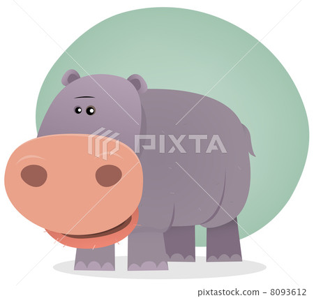 Cute Cartoon Hippo 8093612