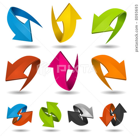 Colorful Motion Arrows Set 8093693