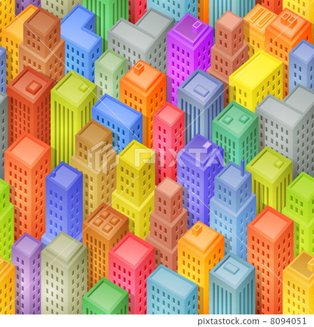 Seamless Cartoon Isometric City Background - Stock Illustration ...