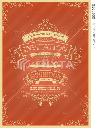 Retro Red Invitation Background 8094058