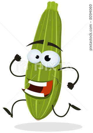 Cartoon Happy Zucchini Character 8094060